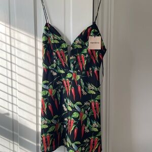 Superdown Black Dress with Chili Pepper Design